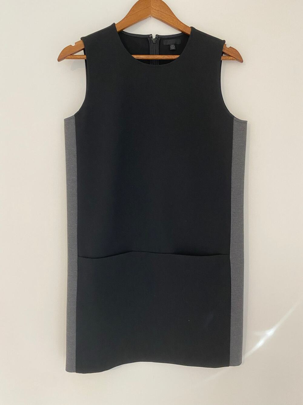 ATM Anthony Thomas Melilla Black Charcoal Gray Shift Dress Modern S Sleeveless